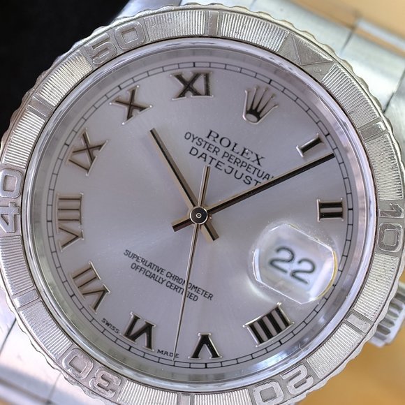 Rolex Other - Rolex Datejust Silver Roman Dial Turn-o Graph 36mm